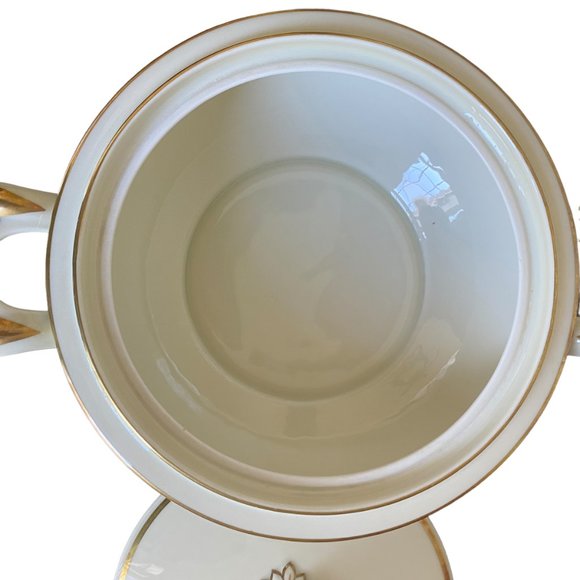 Antique CT Altwasser Ingeborg Cream Gold Rimmed Porcelain Covered Serving Dish - Picture 8 of 15